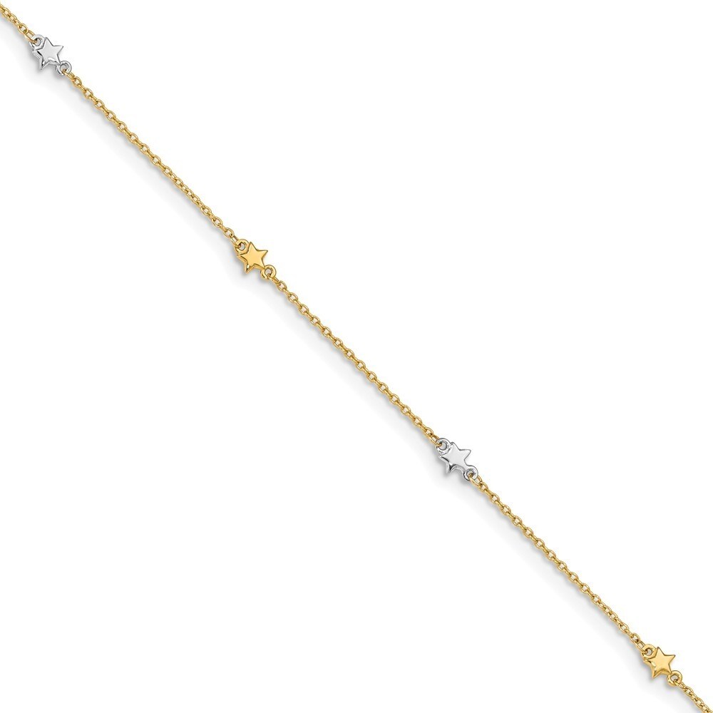 Lex & Lu Leslies 14k Two-tone Gold Polished and D/C Anklet Lex & Lu Leslies 14k Two-tone Gold Polished and D/C Anklet